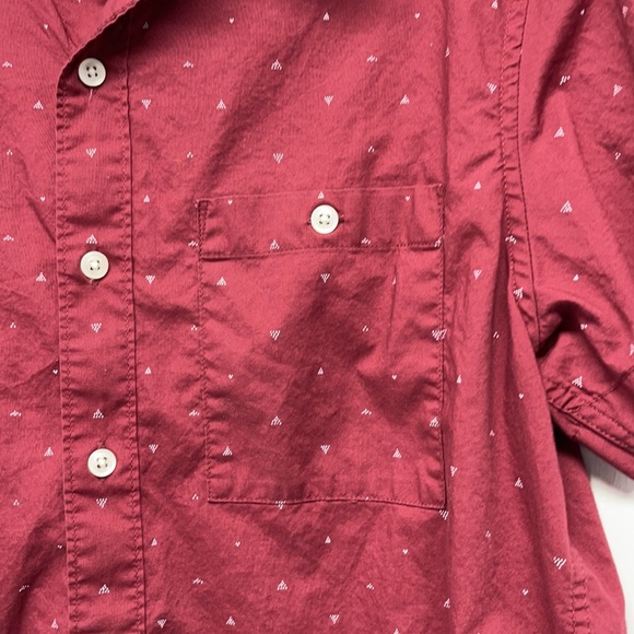 American Eagle Burgundy Cotton Short Sleeve Shirt - Picture 3 of 10